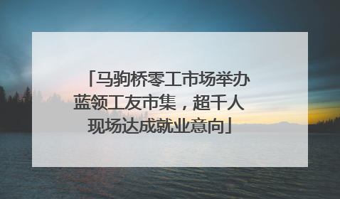 马驹桥零工市场举办蓝领工友市集，超千人现场达成就业意向