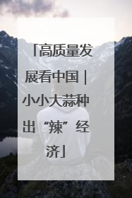高质量发展看中国｜小小大蒜种出“辣”经济