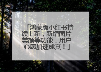 鸿蒙版小红书持续上新，新增图片美颜等功能，用户心愿加速成真！