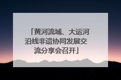 黄河流域、大运河沿线非遗协同发展交流分享会召开