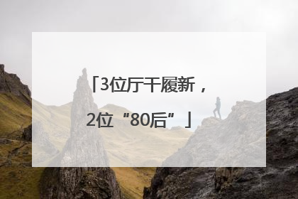 3位厅干履新，2位“80后”