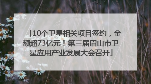 10个卫星相关项目签约，金额超73亿元！第三届眉山市卫星应用产业发展大会召开