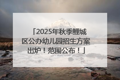 2025年秋季鲤城区公办幼儿园招生方案出炉！范围公布！