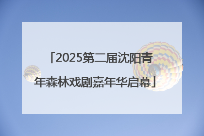 2025第二届沈阳青年森林戏剧嘉年华启幕