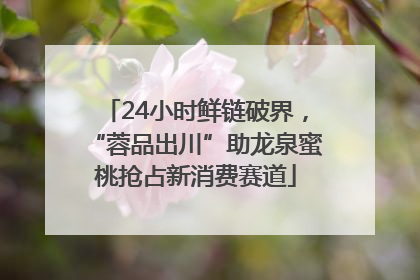 24小时鲜链破界，“蓉品出川”助龙泉蜜桃抢占新消费赛道