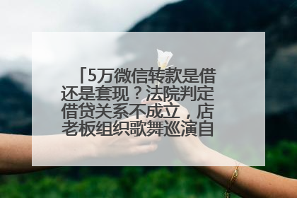 5万微信转款是借还是套现？法院判定借贷关系不成立，店老板组织歌舞巡演自我“恢复名誉”